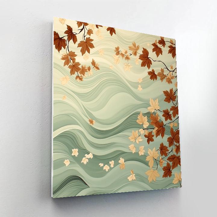 Hiroshige Inspired Autumn Tide Of Falling Leaves Paint by numbers art