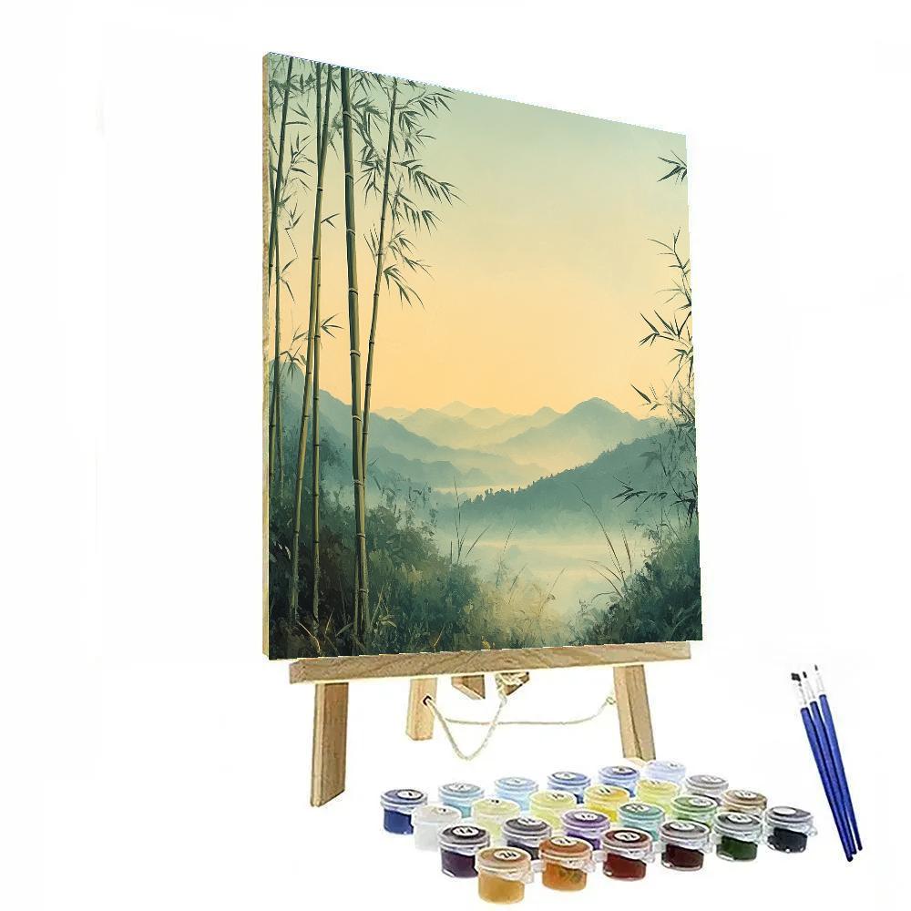 Zhao Mengfu Inspired Whispering Bamboo paint by numbers