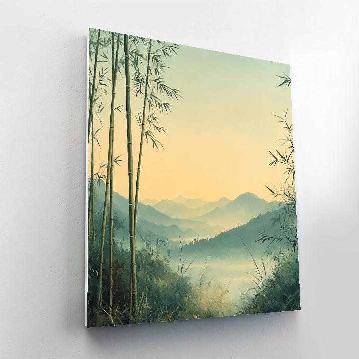 Zhao Mengfu Inspired Whispering Bamboo paint by numbers