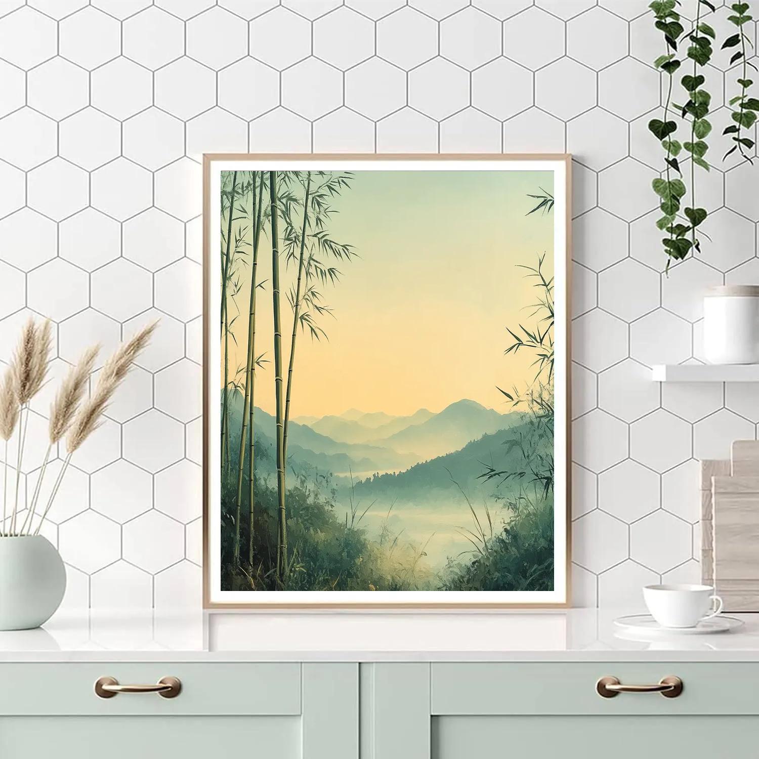 Zhao Mengfu Inspired Whispering Bamboo paint by numbers