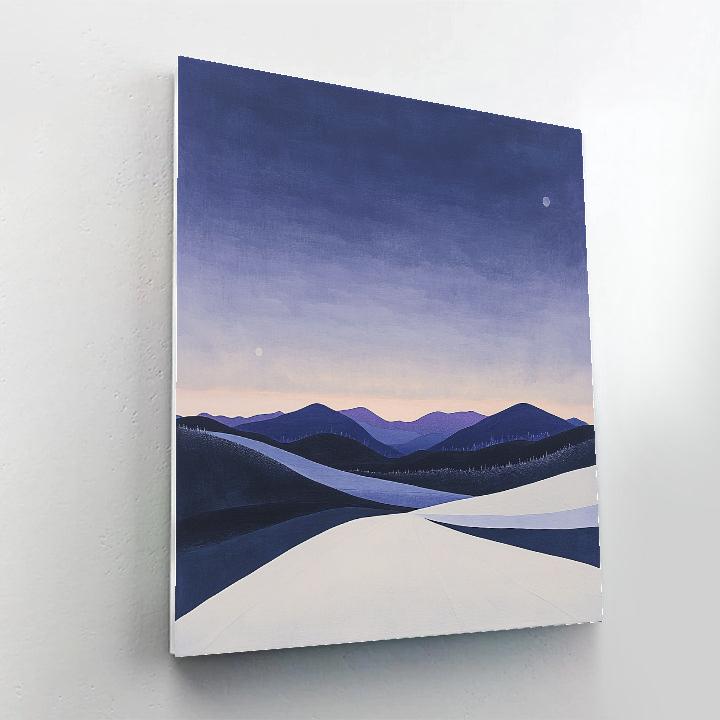 Hiroshige Inspired Snowbound Mountain Twilight Numbered painting kits