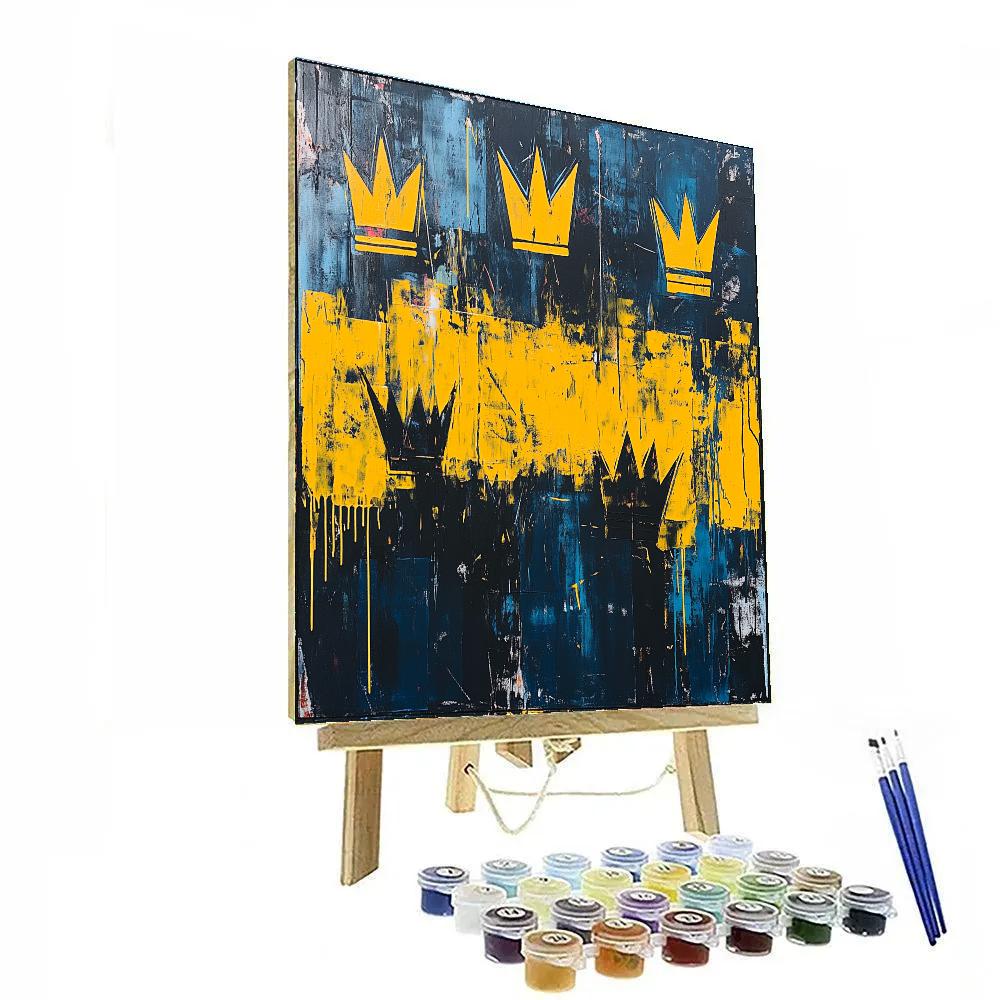 Jean-Michel Basquiat Inspired Urban Rhythm Patterns painting number kit