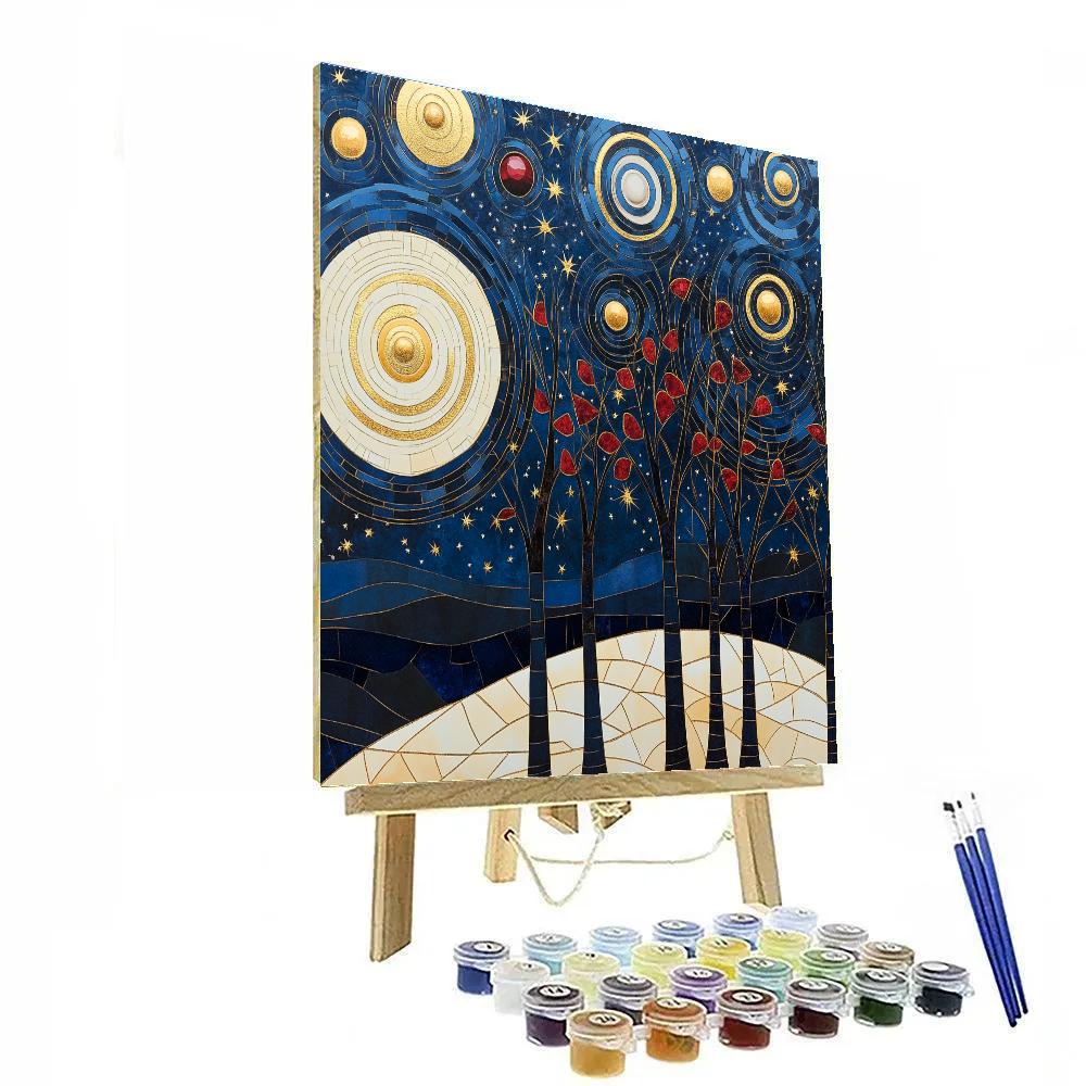 Gustav Klimt Inspired Spiral Night Canopy paint by numbers