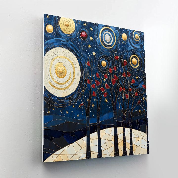 Gustav Klimt Inspired Spiral Night Canopy paint by numbers