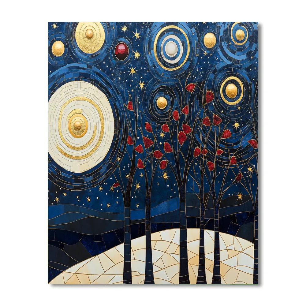 Gustav Klimt Inspired Spiral Night Canopy paint by numbers