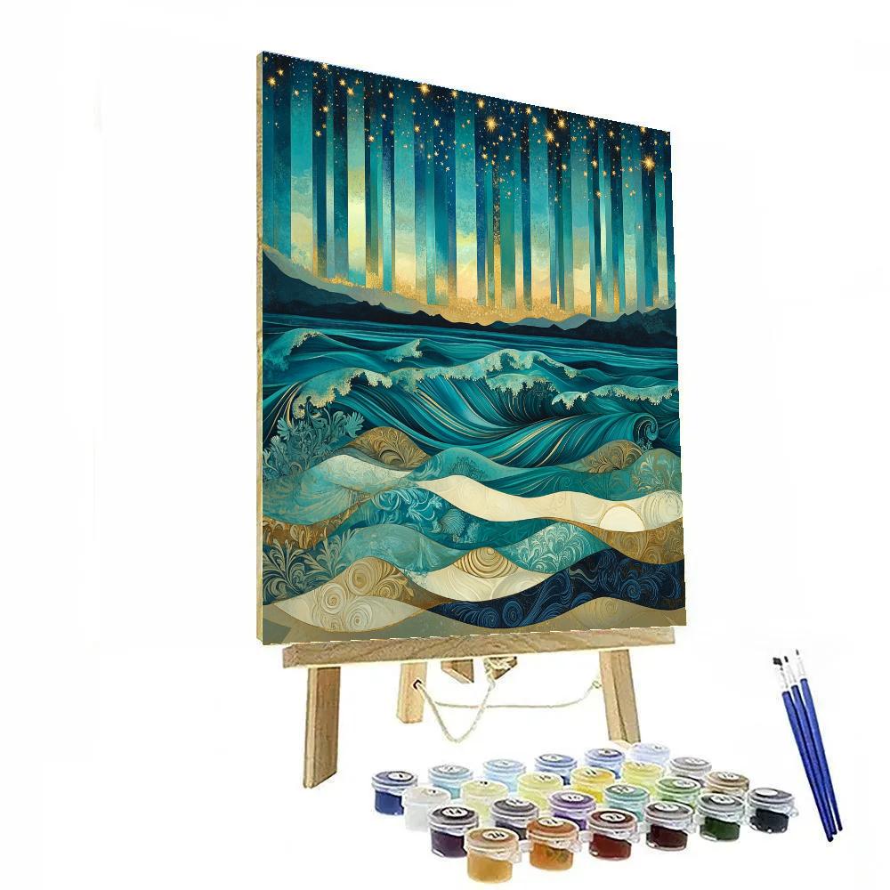 Alphonse Mucha Inspired Oceanic Aurora Painting by numbers kit