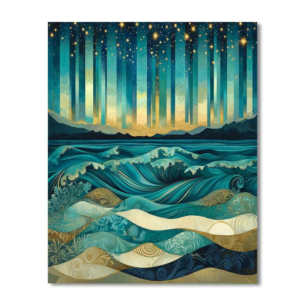 Alphonse Mucha Inspired Oceanic Aurora Painting by numbers kit