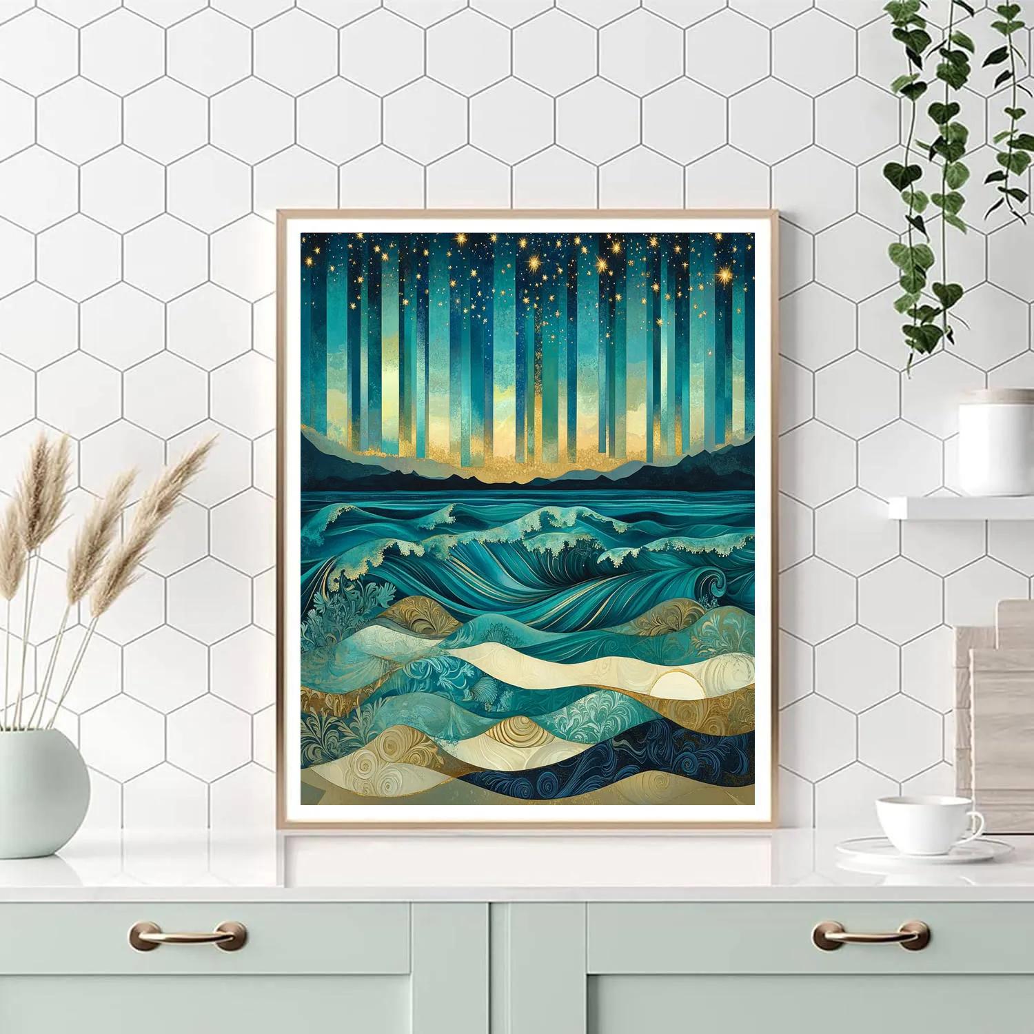 Alphonse Mucha Inspired Oceanic Aurora Painting by numbers kit