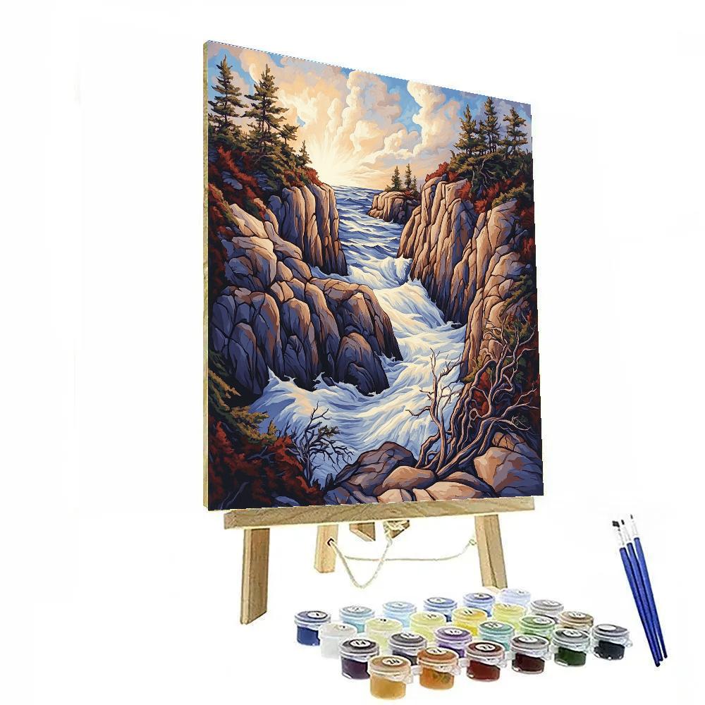 Arthur Lismer Inspired Storm Cleft Granite Channel paint by color