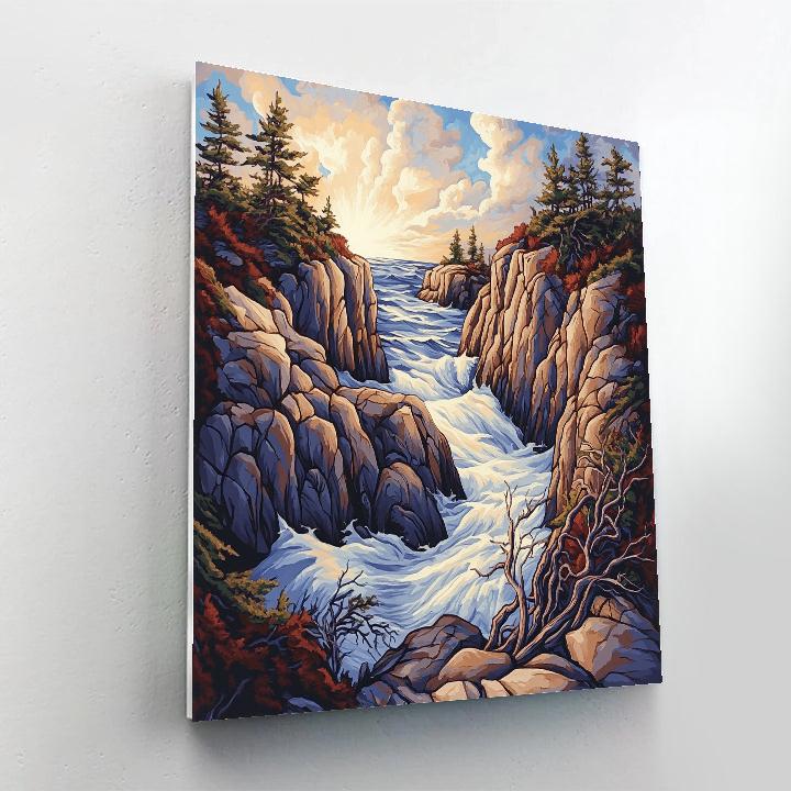 Arthur Lismer Inspired Storm Cleft Granite Channel paint by color