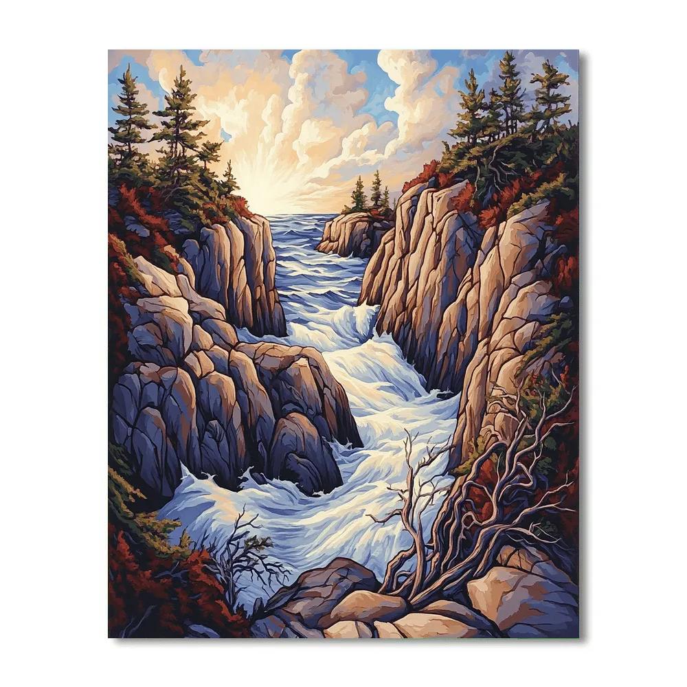 Arthur Lismer Inspired Storm Cleft Granite Channel paint by color