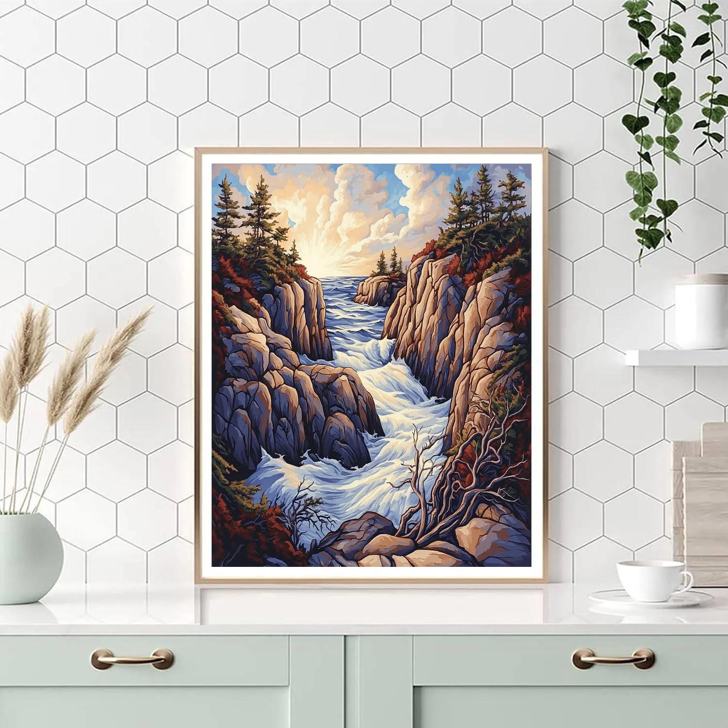 Arthur Lismer Inspired Storm Cleft Granite Channel paint by color