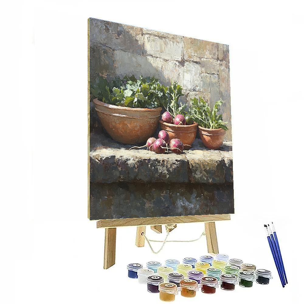 Diego Velázquez Inspired Market Vegetables And Clay Bowls paint by numbers