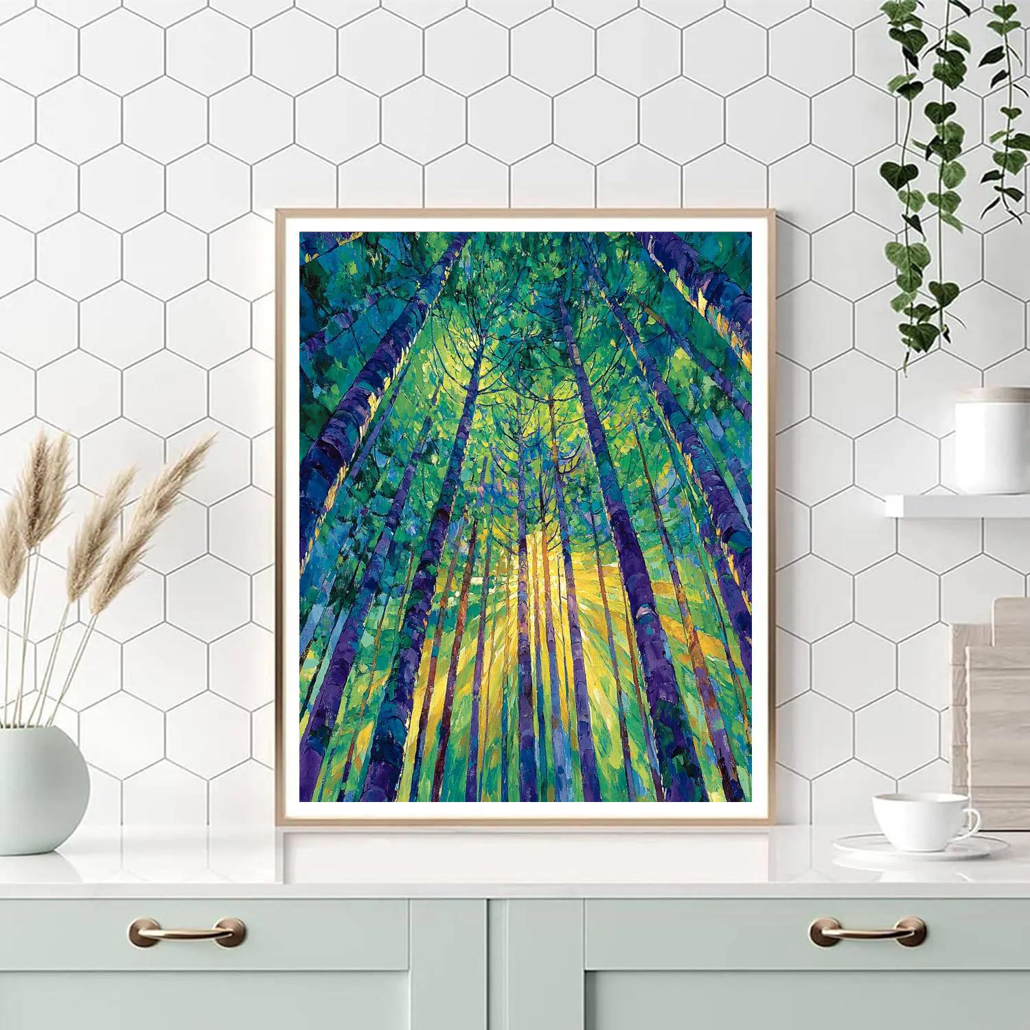 Emily Carr Inspired Swirling Canopy DIY paint by numbers