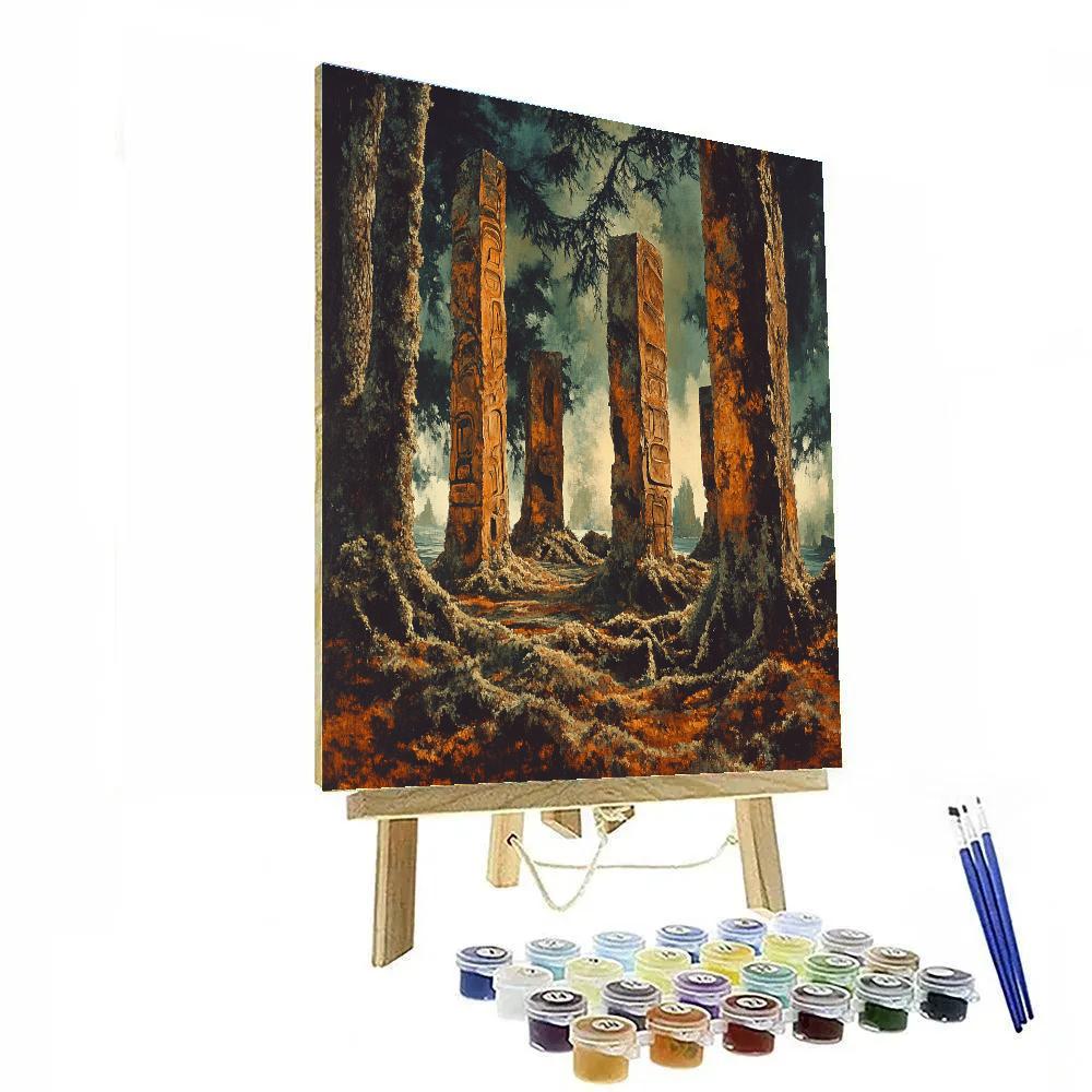 Emily Carr Inspired Totem Grove Painting by numbers kit