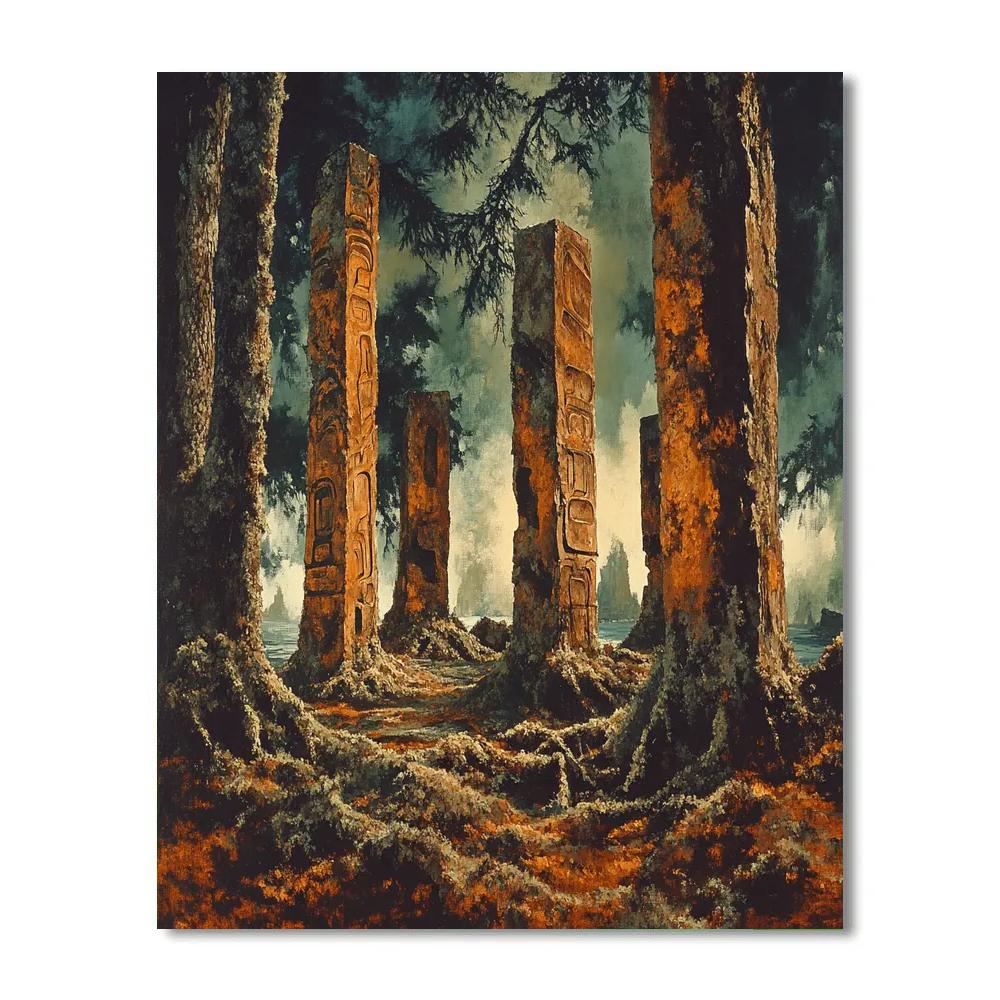 Emily Carr Inspired Totem Grove Painting by numbers kit