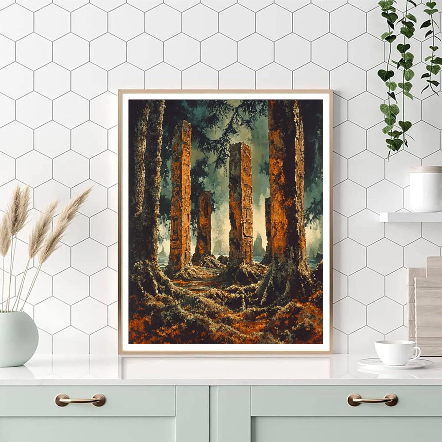 Emily Carr Inspired Totem Grove Painting by numbers kit