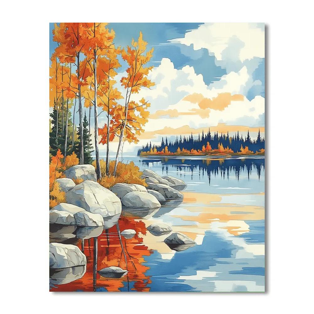 Franklin Carmichael Inspired Autumn Shoreline Harmony Numbered painting kits
