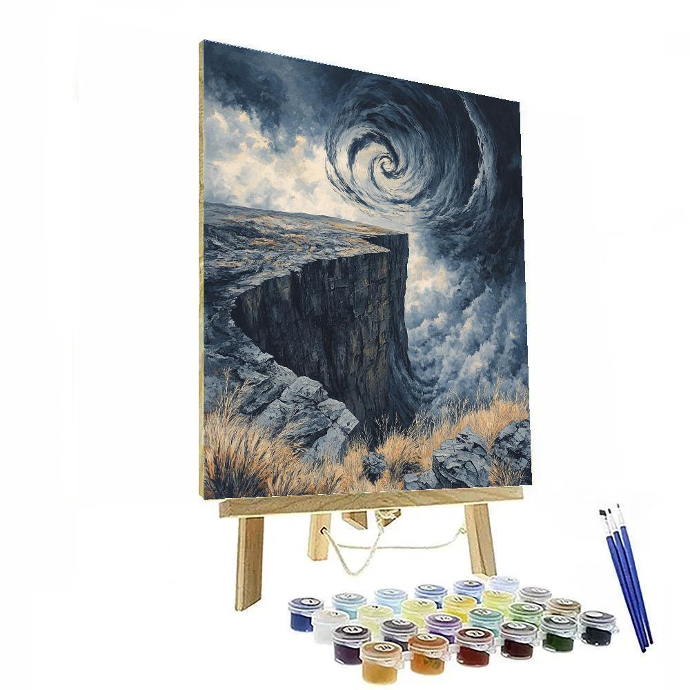 Francisco Goya Inspired Shadowed Cliff With Howling Winds paint by numbers