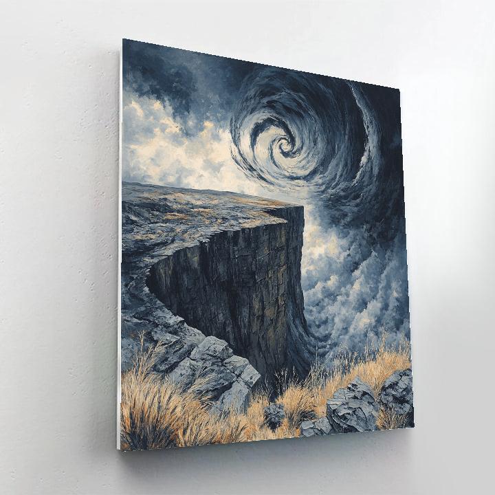 Francisco Goya Inspired Shadowed Cliff With Howling Winds paint by numbers