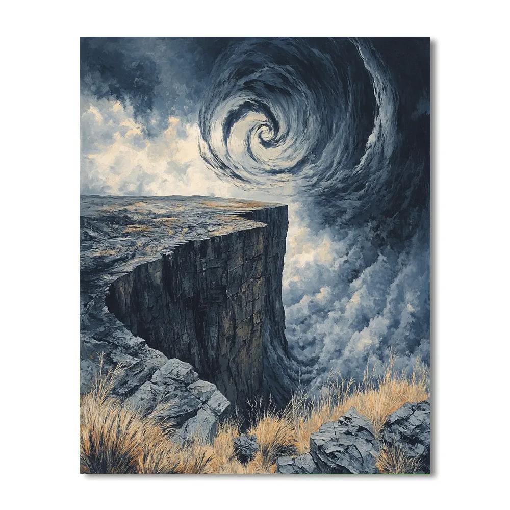 Francisco Goya Inspired Shadowed Cliff With Howling Winds paint by numbers