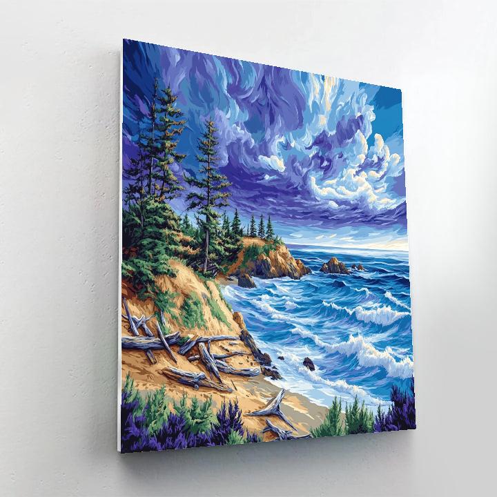 Emily Carr Inspired Churning Coastline paint by color