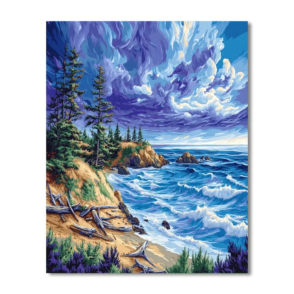 Emily Carr Inspired Churning Coastline paint by color