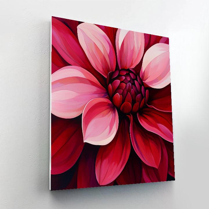 Georgia O’Keeffe Inspired Red Petal Close Up DIY paint by numbers