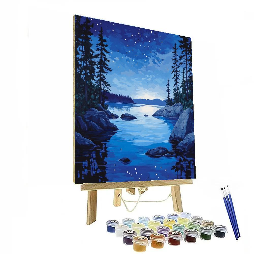 Franklin Carmichael Inspired Midnight Lake And Pines Number painting