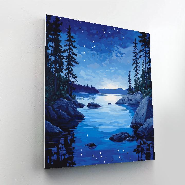Franklin Carmichael Inspired Midnight Lake And Pines Number painting