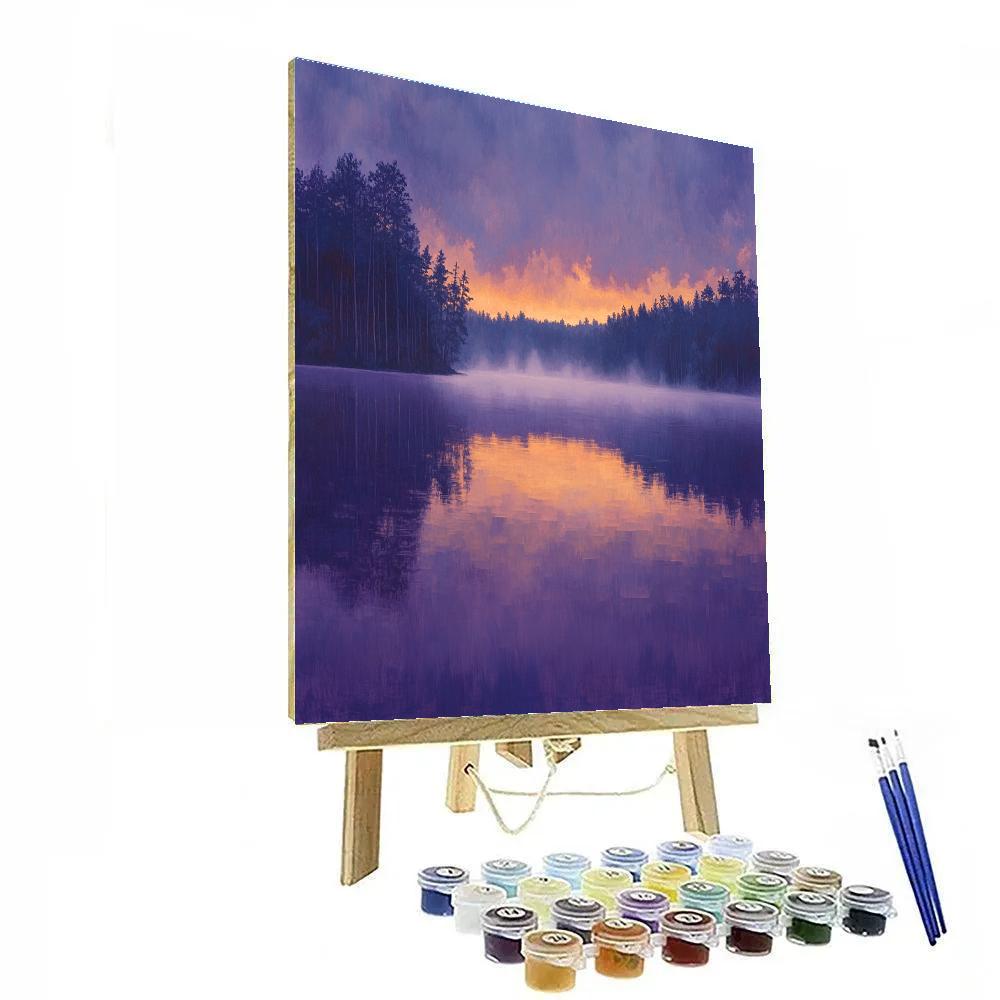 Frederick Varley Inspired Twilight Veil Over Serene Lake Paint by numbers kits