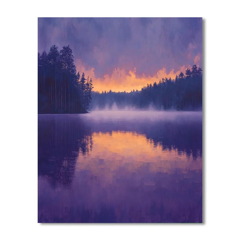 Frederick Varley Inspired Twilight Veil Over Serene Lake Paint by numbers kits