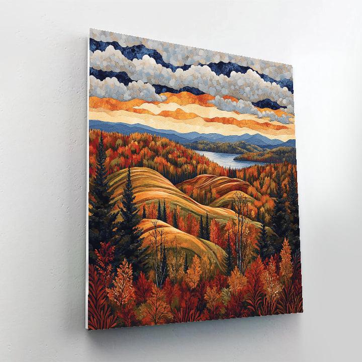 J. E. H. MacDonald Inspired Algoma Autumn Blaze paint by number