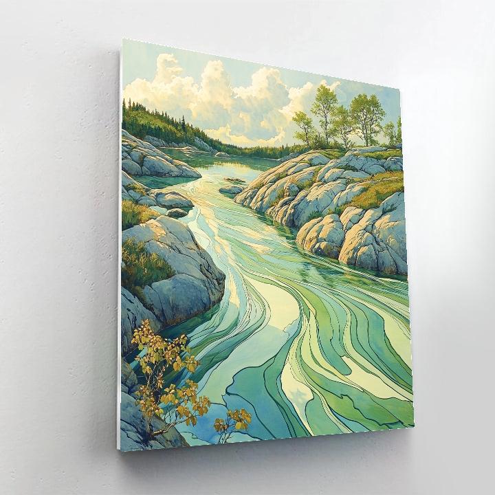 Franklin Carmichael Inspired Spring Rock Ribbons DIY paint by numbers