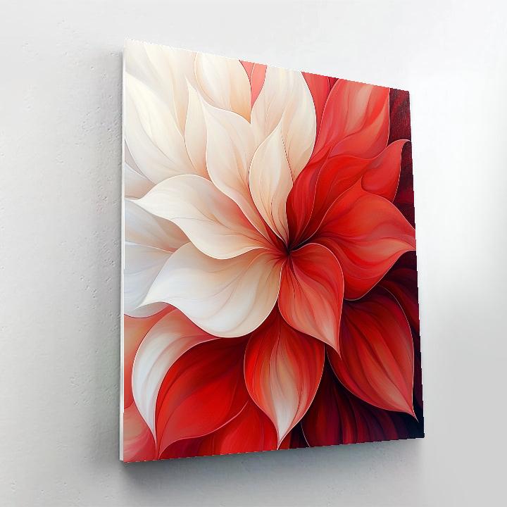 Georgia OKeeffe Inspired Abstract Blossom In Crimson And Ivory painting number kit