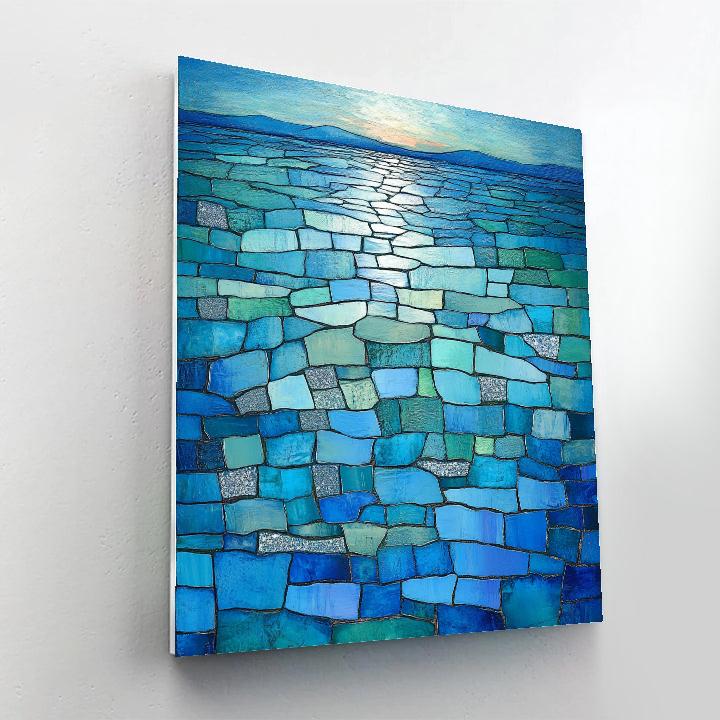 Jean-Paul Riopelle Inspired Reflective River Mosaic Number painting