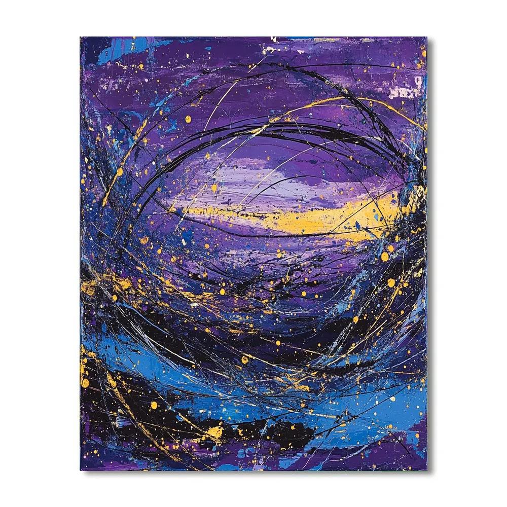 Jackson Pollock Inspired Twilight Drip Symphony DIY paint by numbers