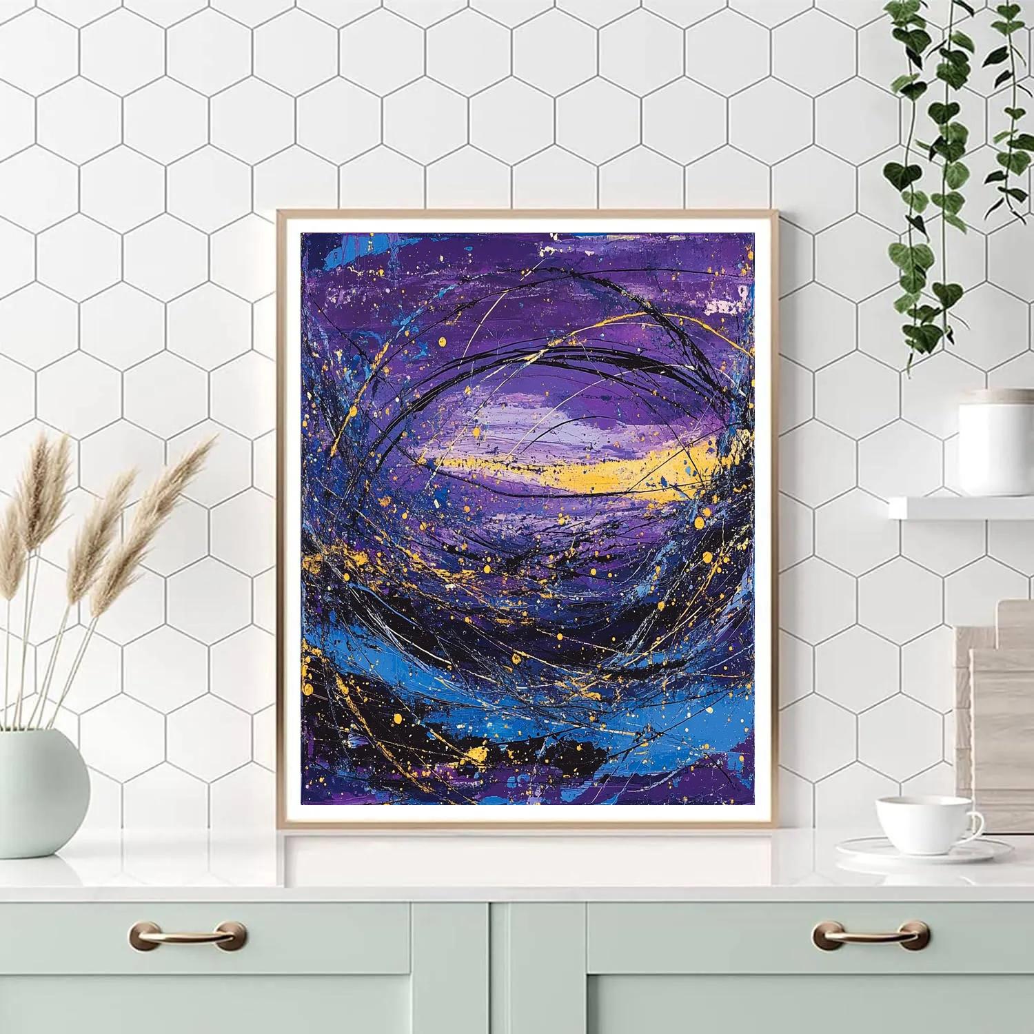 Jackson Pollock Inspired Twilight Drip Symphony DIY paint by numbers