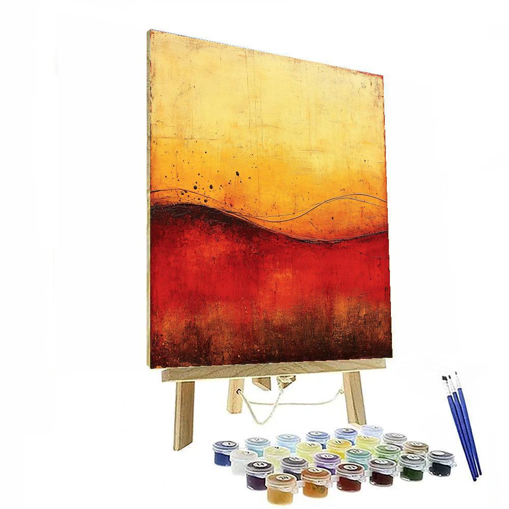 Jackson Pollock Inspired Earthen Pulse In Rust And Ochre Paint by numbers art