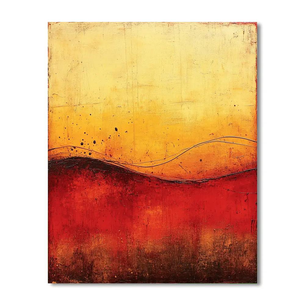 Jackson Pollock Inspired Earthen Pulse In Rust And Ochre Paint by numbers art