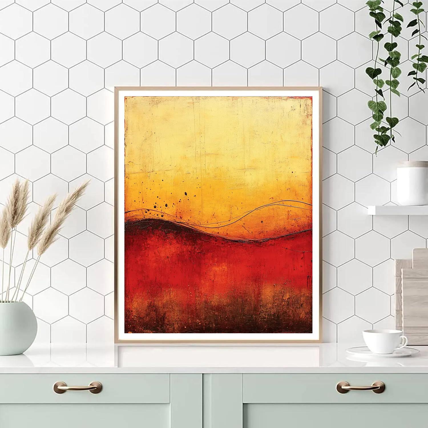 Jackson Pollock Inspired Earthen Pulse In Rust And Ochre Paint by numbers art