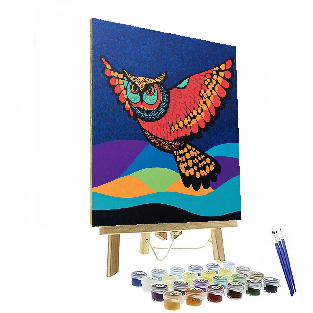 Norval Morrisseau Inspired Owl Of The Night Spirits Numbered painting kits