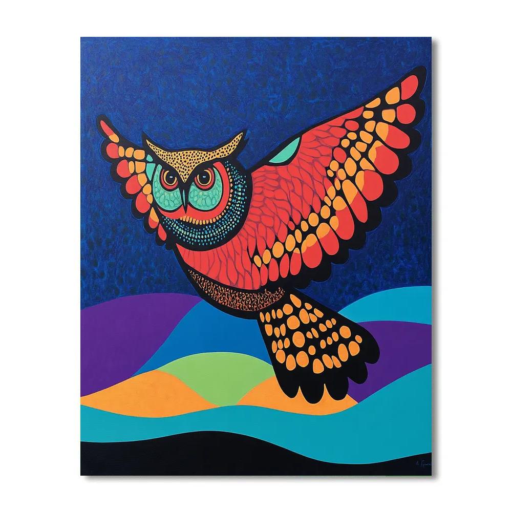 Norval Morrisseau Inspired Owl Of The Night Spirits Numbered painting kits