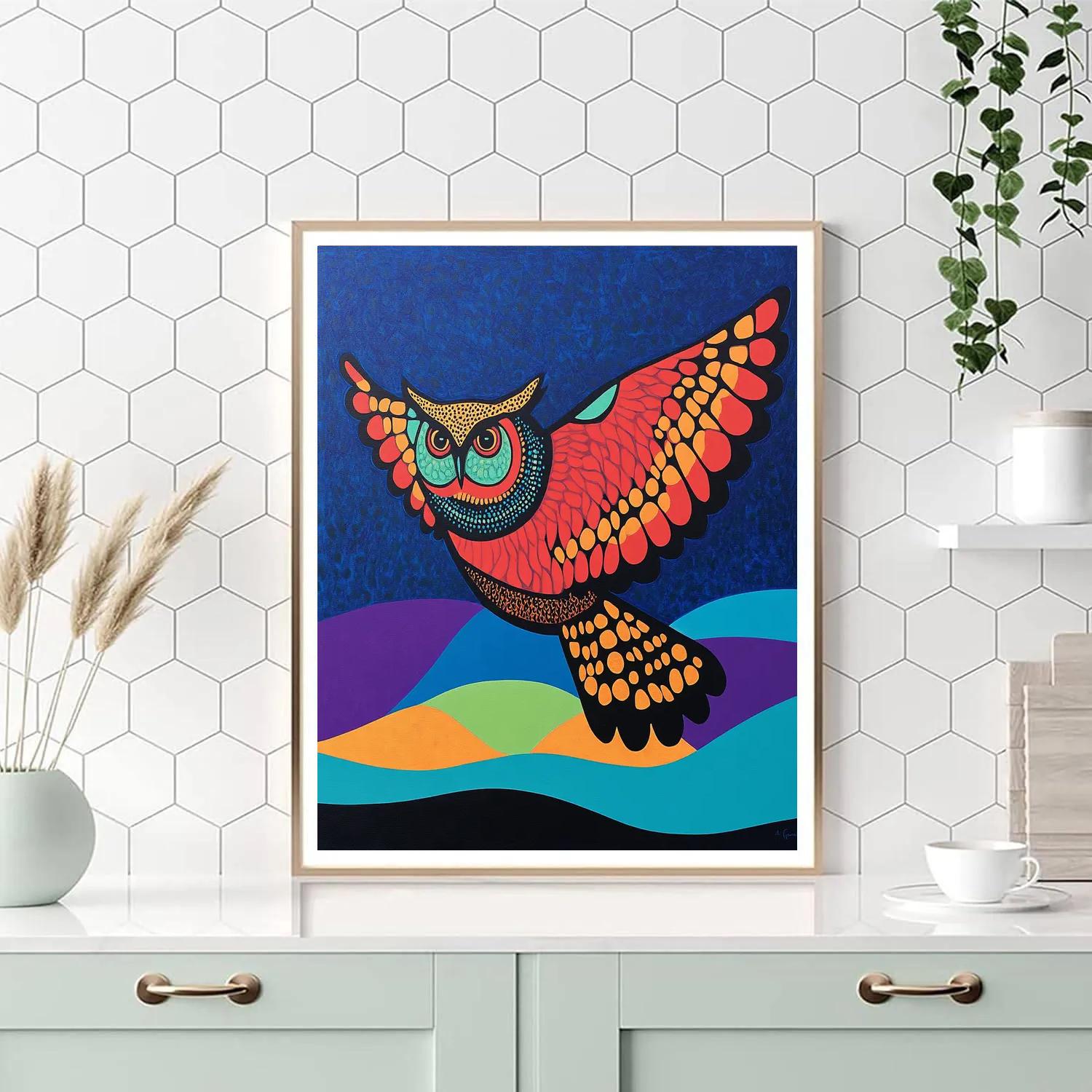 Norval Morrisseau Inspired Owl Of The Night Spirits Numbered painting kits