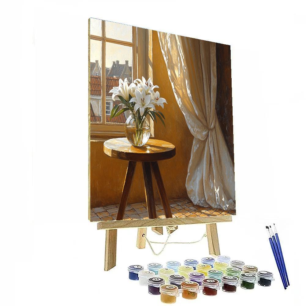 Johannes Vermeer Inspired Golden Reflection In Delft Window Painting by numbers kit