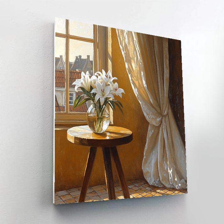 Johannes Vermeer Inspired Golden Reflection In Delft Window Painting by numbers kit