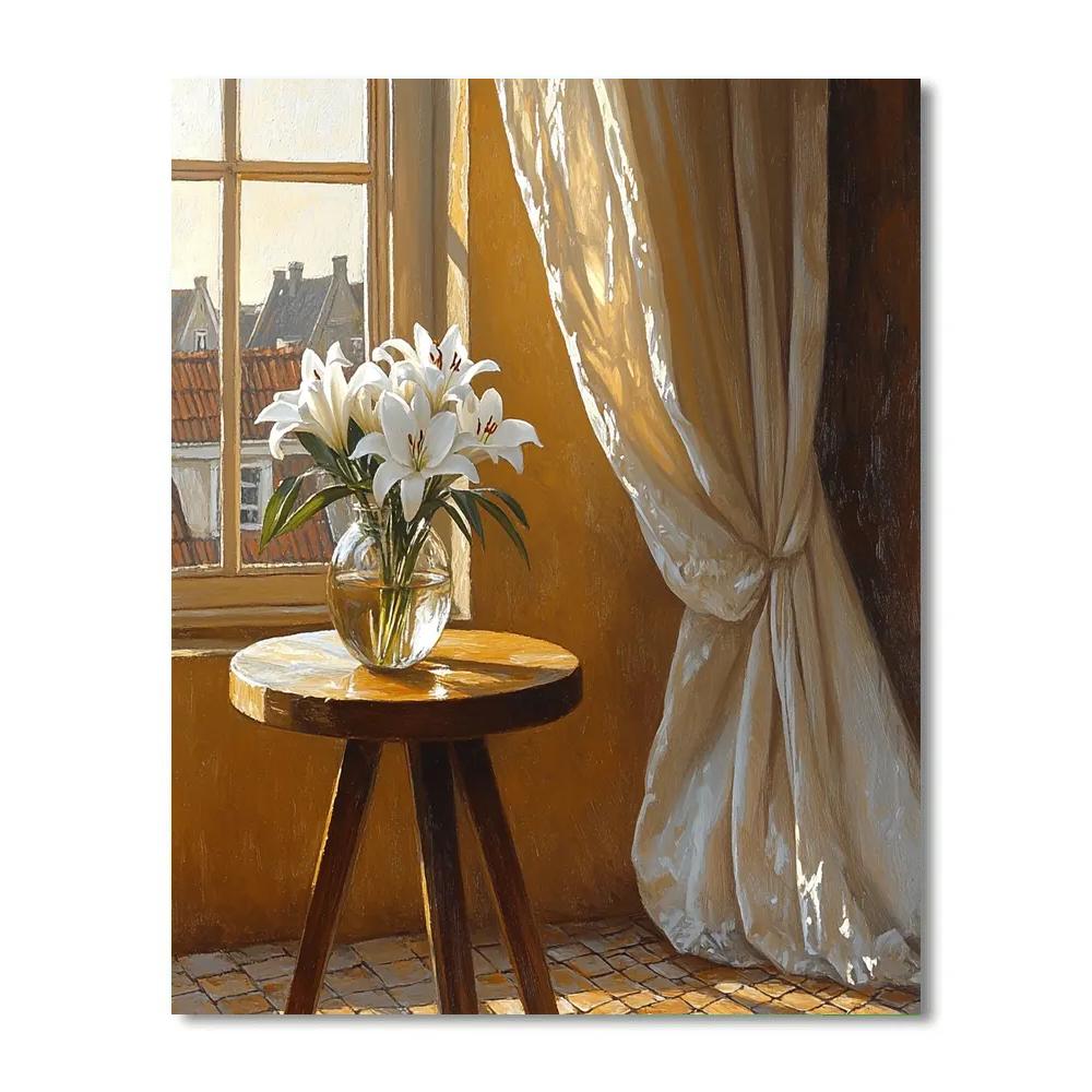 Johannes Vermeer Inspired Golden Reflection In Delft Window Painting by numbers kit