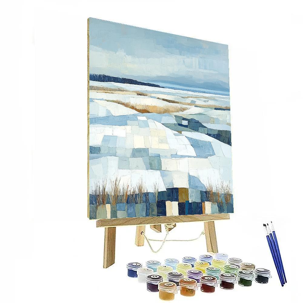 Jean-Paul Riopelle Inspired Frozen Tundra Abstract Mosaic Numbered painting kits