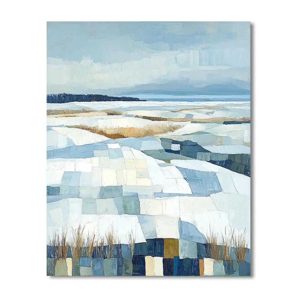 Jean-Paul Riopelle Inspired Frozen Tundra Abstract Mosaic Numbered painting kits