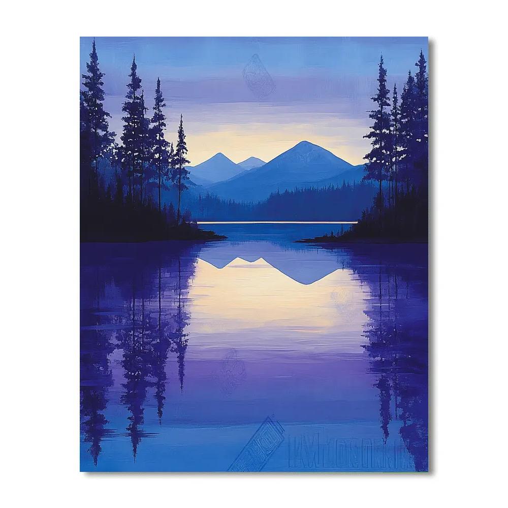 Lawren Harris Inspired Twilight Lake Of Lumens painting number kit